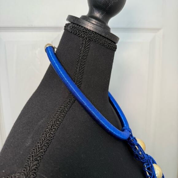 Blue and Gold African Necklace - Picture 3 of 5